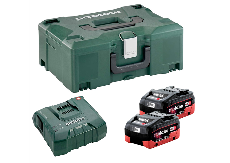 2 18V LiHD 5.5Ah Akkus und ASC Ultra Ladegerät in MetaLoc Metabo 685077000