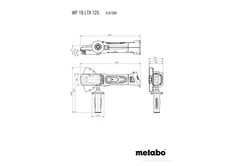Flachkopf-Winkelschleifer Metabo WF 18 LTX 125