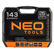 Handwerkzeugset 1/2", 1/4" (143 Stck.) Neo 08-945