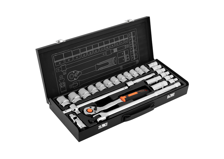 1/2" Steckschlüssel, Satz à 25 Stück Neo 10-036
