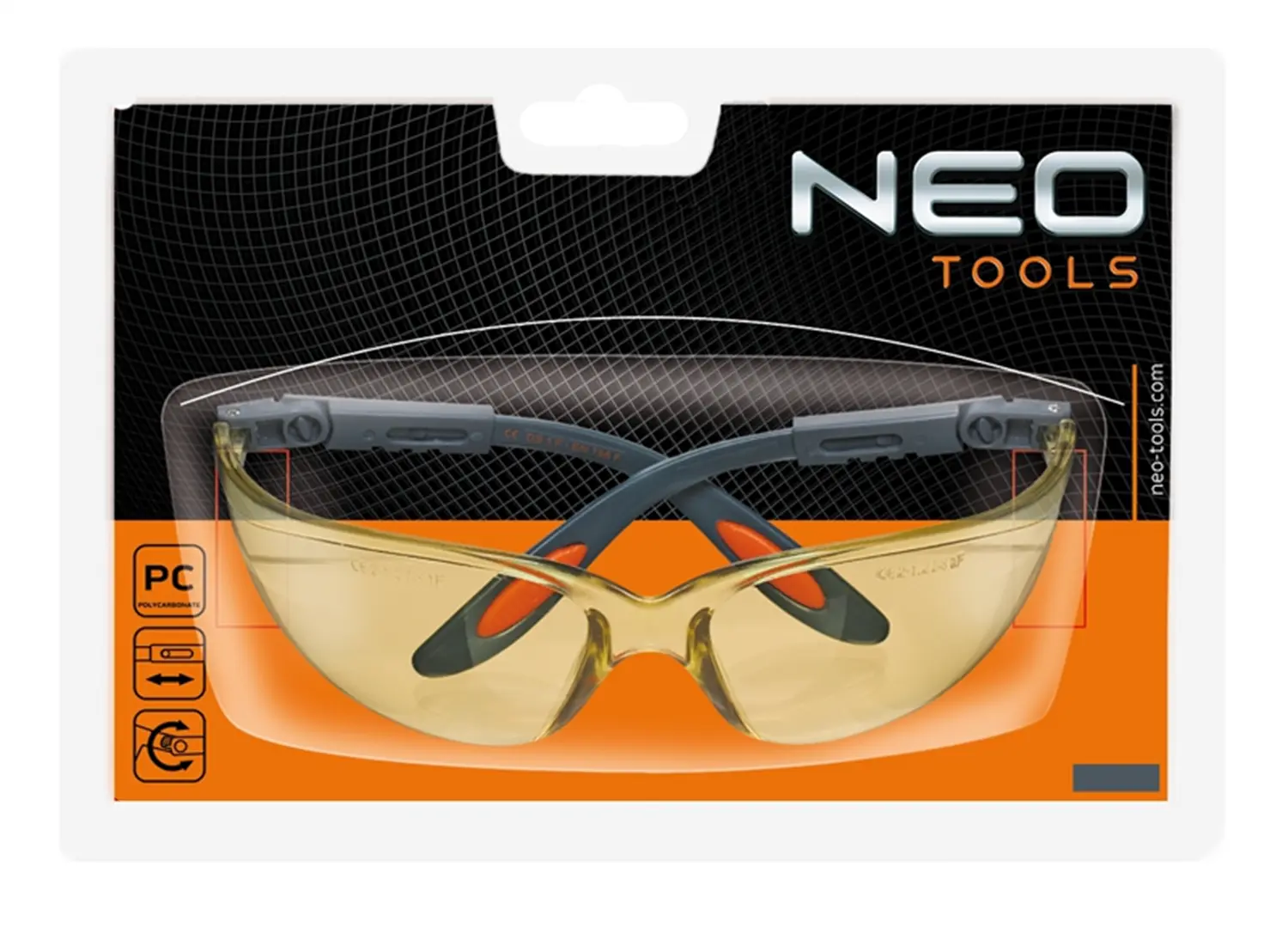 Schutzbrille Polycarbonat, gelbe Linsen Neo 97-501