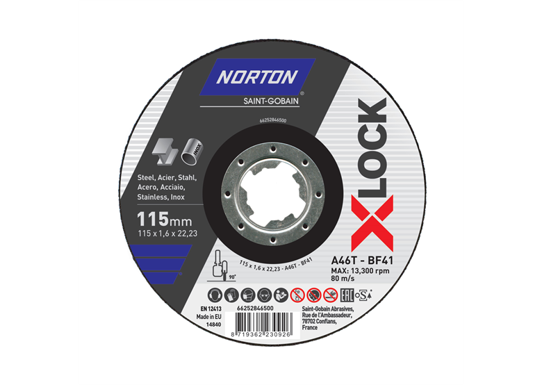 Trennscheibe Norton A46T-115x1.6x22.23-T41 NOR-XLock