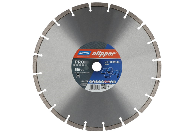 Diamanttrennscheibe 350x25,4mm Norton Clipper PRO Universal Laser