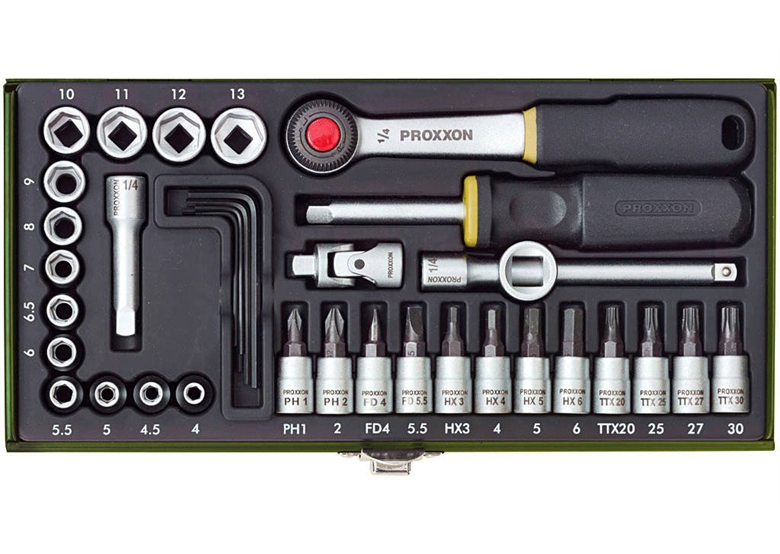 Mechaniker-Steckschlüsselsatz 1/4'', 36 tlg. Proxxon PR23080