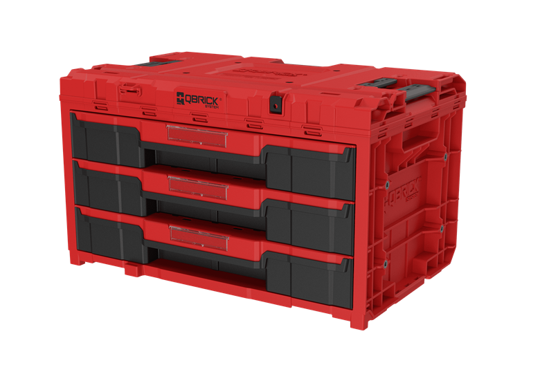 Werkzeugbox mit Schubladen Qbrick System ONE 2.0 DRAWER 3 TOOLBOX EXPERT RED Ultra HD Custom