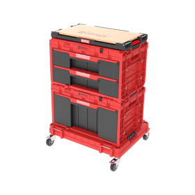 Schubladenset auf Rollenplattform Qbrick System ONE 2.0 WORKSHOP DRAWERS SET nr 7 RED Ultra HD Custom