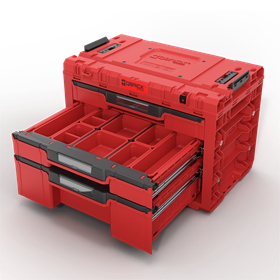 Werkzeugbox mit Schubladen Qbrick System PRIME DRAWER 3 TOOLBOX EXPERT RED Ultra HD Custom