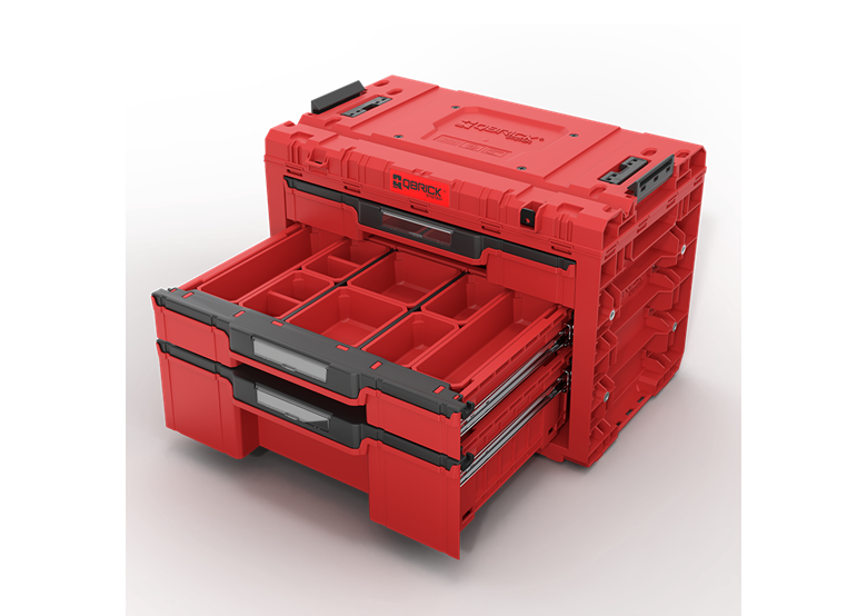 Werkzeugbox mit Schubladen Qbrick System PRIME DRAWER 3 TOOLBOX EXPERT RED Ultra HD Custom