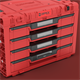 Werkzeugbox mit Schubladen Qbrick System PRIME DRAWER 4 TOOLBOX EXPERT RED Ultra HD Custom