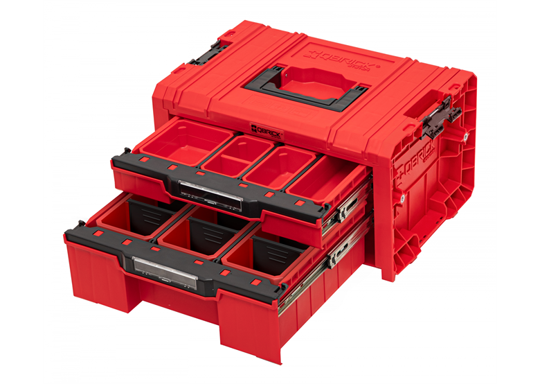 Werkzeugbox mit Schubladen Qbrick System PRO 2.0 DRAWER 2 TOOLBOX EXPERT RED