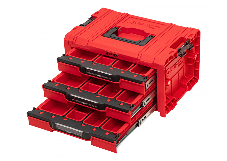 Werkzeugbox mit Schubladen Qbrick System PRO 2.0 DRAWER 3 TOOLBOX EXPERT RED Ultra HD Custom