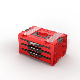 Werkzeugbox mit Schubladen Qbrick System PRO 2.0 DRAWER 3 TOOLBOX PROFI EXPERT RED Ultra HD Custom