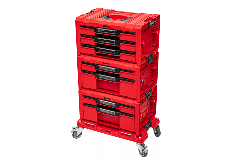 Schubladenset auf Rollenplattform Qbrick System PRO 2.0 DRAWER SET EXPERT RED Ultra HD Custom