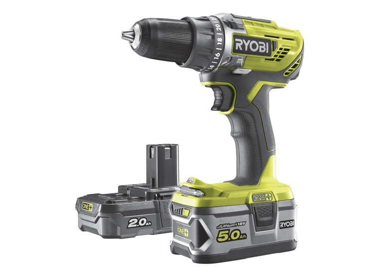 Akku-Bohrschrauber Ryobi ONE+ R18DD3-252S 1x2,0Ah, 1x5,0Ah