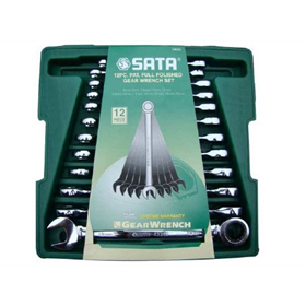 Flach- Ringschlüssel mit Rätsche Gearwrench 12 Stück Sata 09040
