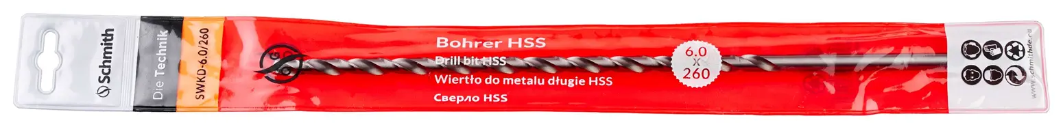 HSS-Bohrer lang für Metall Schmith SWKD DIN-1869