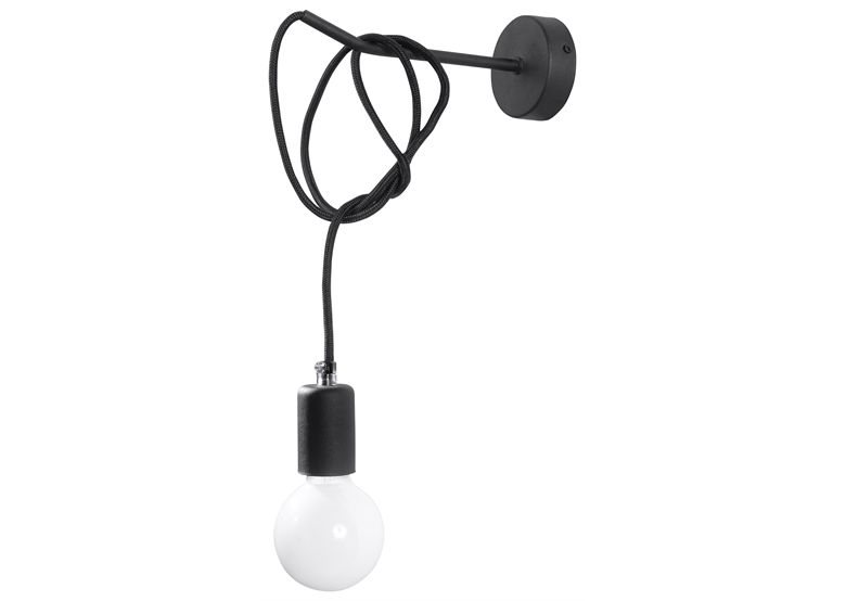 Wandleuchte EDISON schwarz Sollux Lighting Nickel
