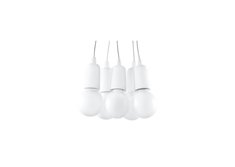 Pendelleuchte DIEGO 5 weiß Sollux Lighting Nickel