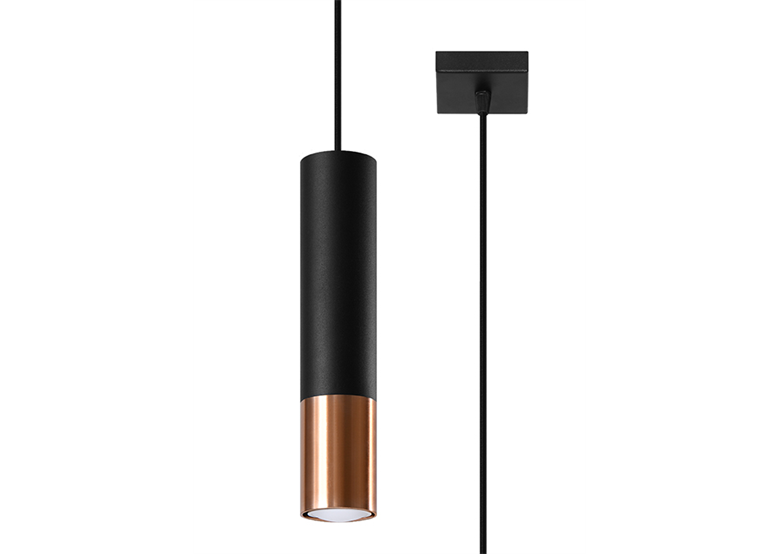 Pendelleuchte LOOPEZ 1 schwarz/Kupfer Sollux Lighting Ocean Green