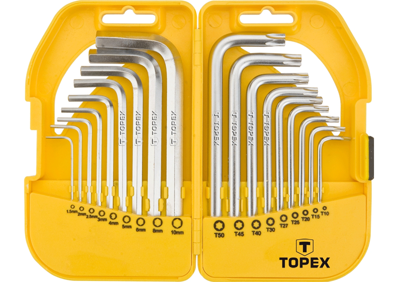 Sechskantschlüssel und Torx, Set 18 Stk. Topex 35D952