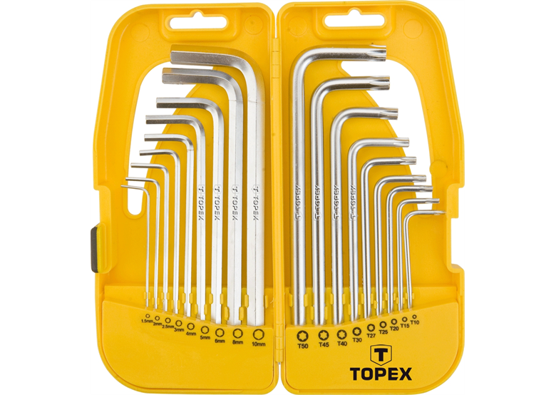Sechskantschlüssel und Torx, Set 18 Stk. Topex 35D953