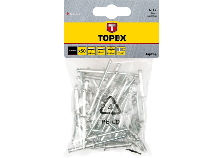 Alunieten 4.8 mm x 28 mm, 50 Stck. Topex 43E509