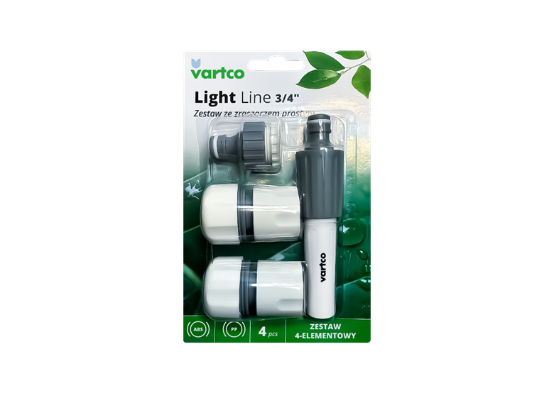 Set mit geradem Sprinkler 3/4“ 4tlg. Vartco LL01-020