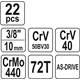 22-tlg. Steckschlüssel- Set 3/8' Yato YT-38561