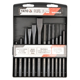 12-tlg. Meißel und Körner-Set CrV Yato YT-4714
