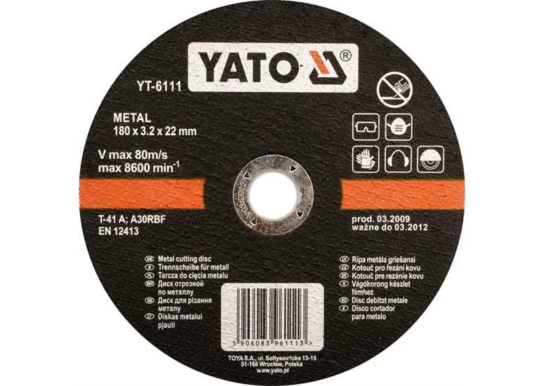 Metall-Trennscheibe 115 x 2,5 x 22 mm Yato YT-5921